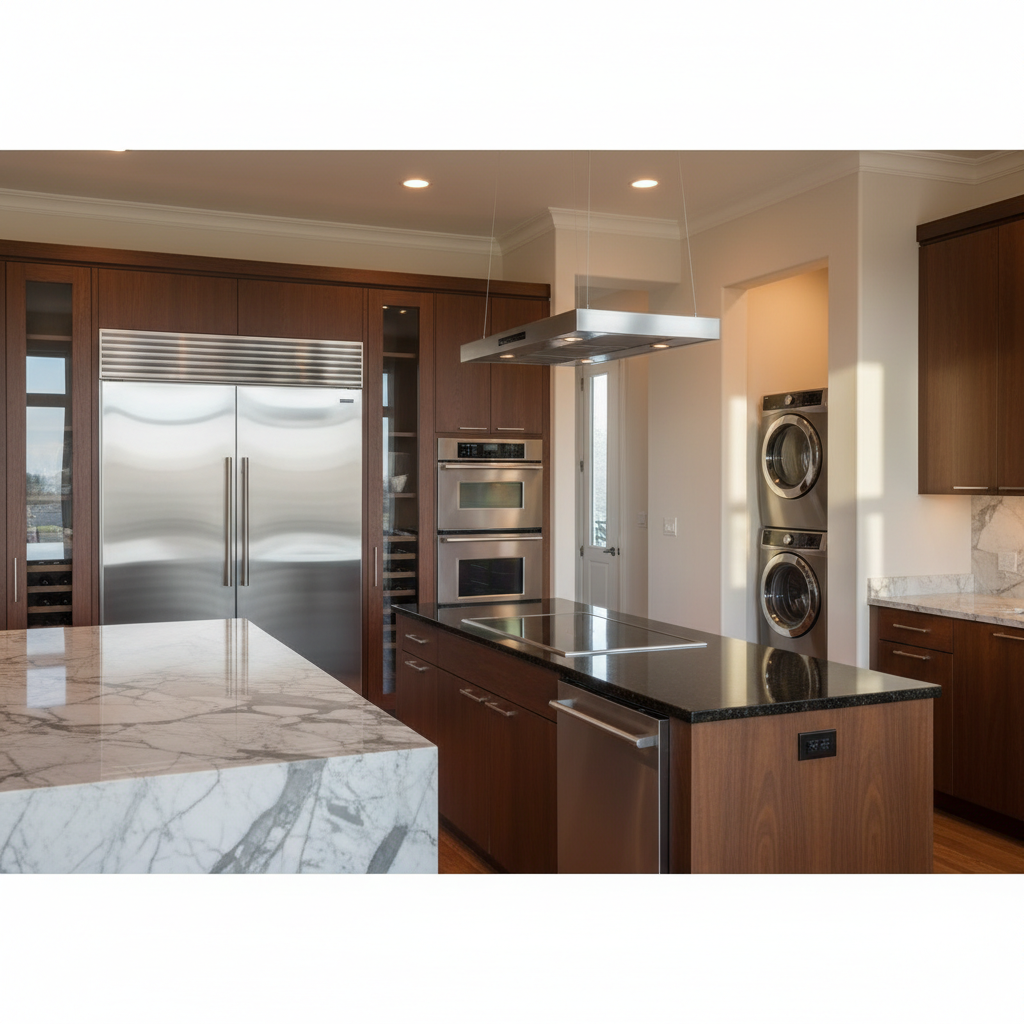 Premium household appliances in a luxury home environment